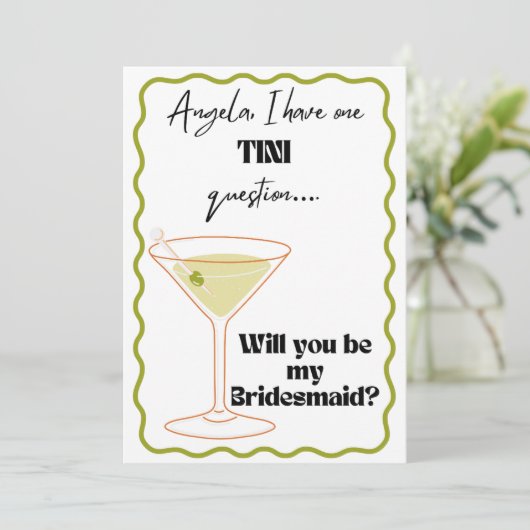 マティーニをテーマにした花嫁の伴娘へのプロポーズ！ 招待状 (スタンド正面)