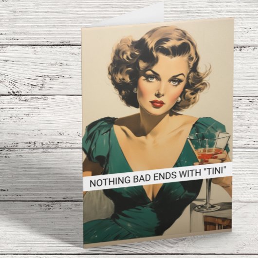 マティーニを飲む面白いレトロな50年代の名言 カード