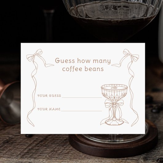 マティーニエスプレッソコーヒー豆当てゲーム 結婚式 エンクロージャーカード