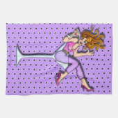 マティーニガラスのキッチンの女の子 – バータオル(Lav) キッチンタオル (横)