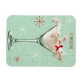 マティーニグラスに入った猫 マグネット (横)