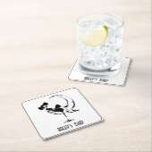 マティーニグラスのレトロな女性がいるバー スクエアペーパーコースター (インサイチュ)