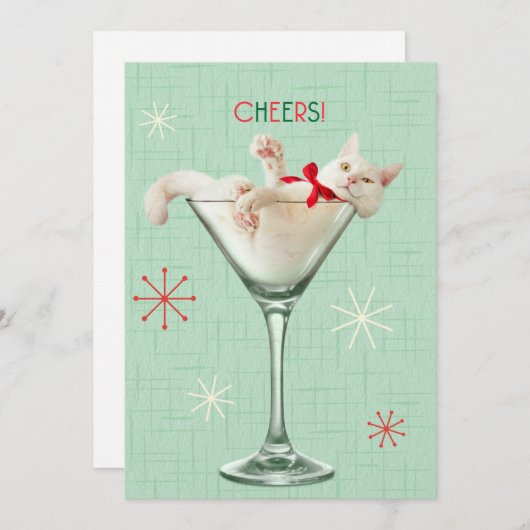 マティーニグラスの猫 招待状 (正面/裏面)