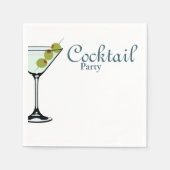 マティーニグラス付きパーティーナプキン スタンダードカクテルナプキン (正面)