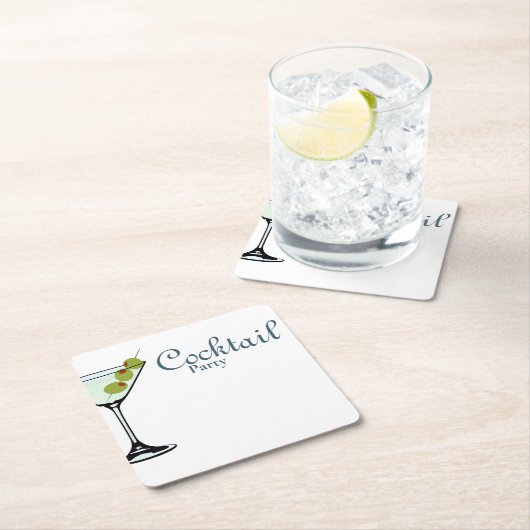 マティーニグラス パーティーコースター スクエアペーパーコースター (インサイチュ)