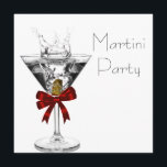 マティーニグラス マティーニパーティー招待状 招待状<br><div class="desc">エレガントでさっぱりとした赤いリボンのマティーニパーティー招待状テンプレート。 「カスタマイズする！」ボタンをクリックして、イベントの詳細、フォントスタイル、フォントサイズと色、文言を追加してください。なお、Zazzleで見つかるすべての招待状のデザインは、実際の宝石、リボン、浮き彫り、エンボス加工、または追加のパーツやピースのない、平らな紙のストックに印刷されたグラフィックです。</div>