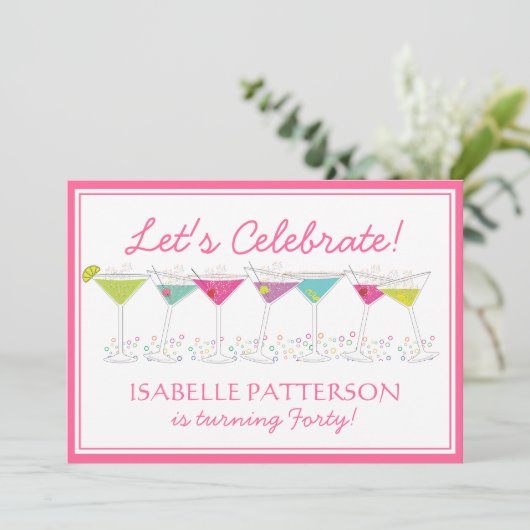 マティーニスの節目の誕生日パーティーへの招待 招待状 (スタンド正面)