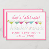 マティーニスの節目の誕生日パーティーへの招待 招待状 (正面/裏面)