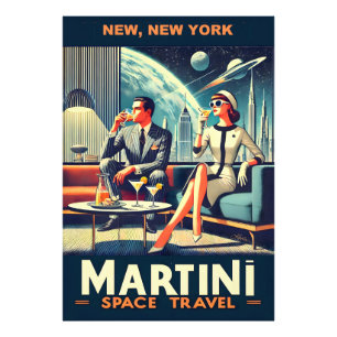 マティーニ宇宙旅行ポスター ニューヨーク フォトプリント