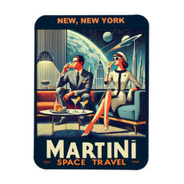 マティーニ宇宙旅行ポスター ニューヨーク マグネット