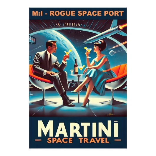 マティーニ宇宙旅行ポスター 海賊宇宙港 フォトプリント            (正面)
