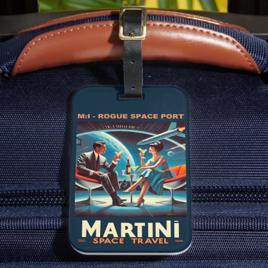 マティーニ宇宙旅行ポスター 海賊宇宙港 ラゲッジタグ (正面インサイチュ2)