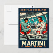 マティーニ宇宙旅行ポスター SF映画の宇宙へ ポストカード (正面/裏面)