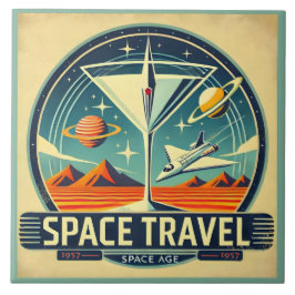 マティーニ宇宙旅行1957ニューワールドロゴ タイル
