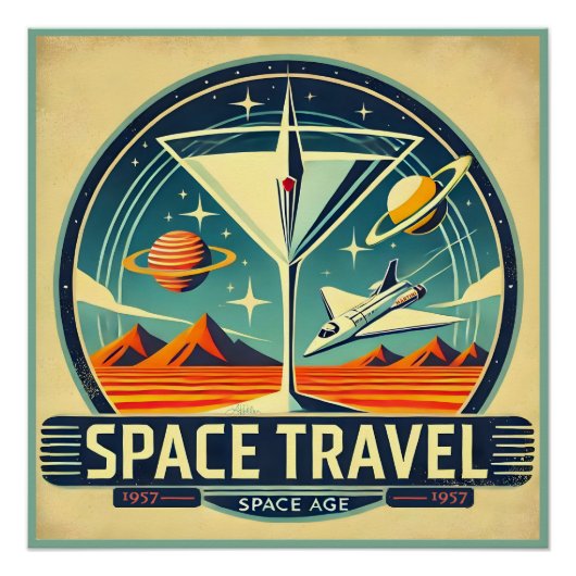 マティーニ宇宙旅行1957ニューワールドロゴ ポスター (正面)