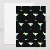 マティーニ愛好家 カクテルグラス バーテンダー アルコール 招待状 (正面/裏面)