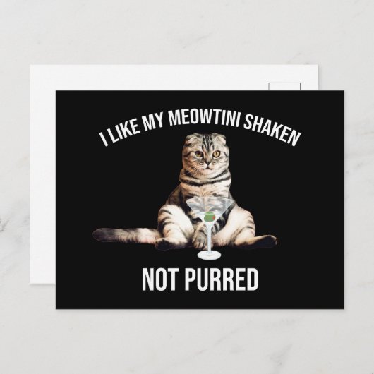 マティーニ猫を殺さずにミオッチニが揺れたことが好き ポストカード (正面/裏面)