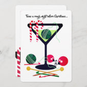 マティーニ編み物クロチェットヤーンクリスマスカード シーズンカード (正面/裏面)