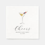 マティーニ カクテル モダン ミニマリスト ブライダル シャワー スタンダードカクテルナプキン (正面)
