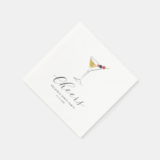 マティーニ カクテル モダン ミニマリスト ブライダル シャワー スタンダードカクテルナプキン (角)