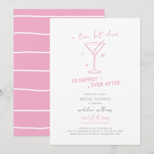 マティーニ ハッピーエバーアフター ブライズシャワー 招待状 (正面/裏面)