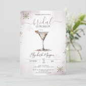 マティーニ ハート スノーフレーク ブライダル ランチョン 招待状 (スタンド正面)