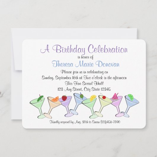 マティーニ バースデー 招待状 (正面)