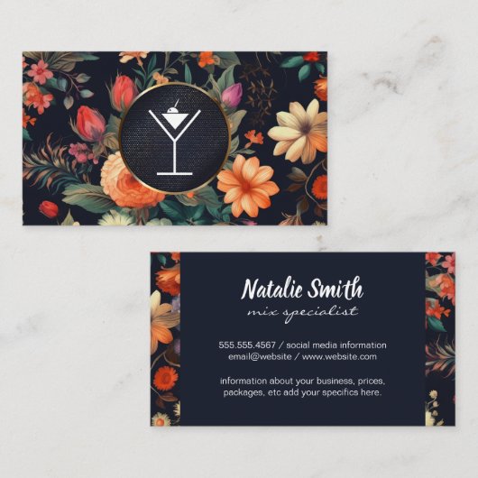 マティーニ | フローラ背景 名刺 (正面/裏面)