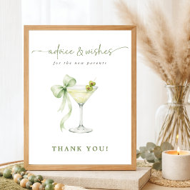 マティーニ ベイビー シャワー アドバイス & ウィッシュ ニューペアレント ポスター