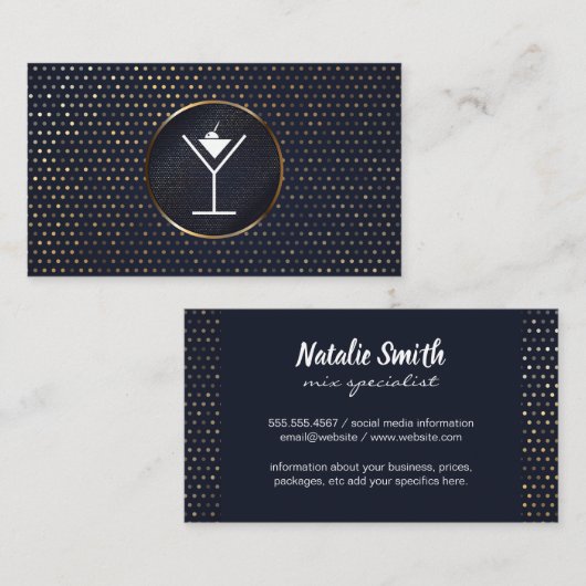 マティーニ | 金ゴールド金属斑模様 名刺 (正面/裏面)