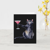 マティーニGLテール付き猫 カード (黄色い花)