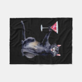 マティーニGLテール付き猫 フリースブランケット (正面(横))