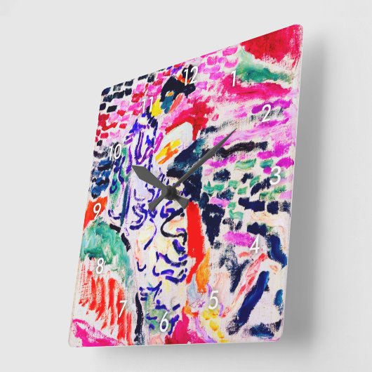 マティ日本のス、水辺の女性 スクエア壁時計 (傾斜)