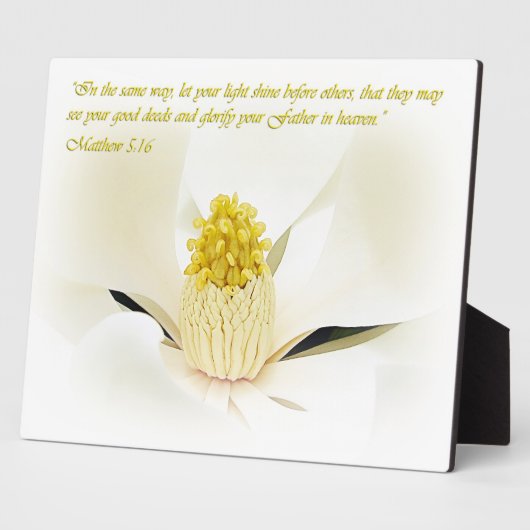 マテウ5:16 感動的 フォトプラーク (側面)