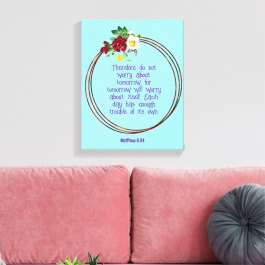 マテウ6: 24 |バイブルやる気を起こさせる引用文Verse キャンバスプリント (インサイチュ (リビング))