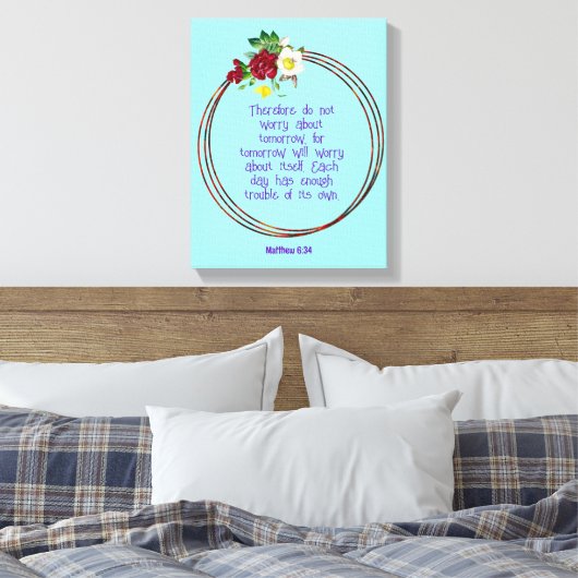 マテウ6: 24 |バイブルやる気を起こさせる引用文Verse キャンバスプリント (インサイチュ (寝室))