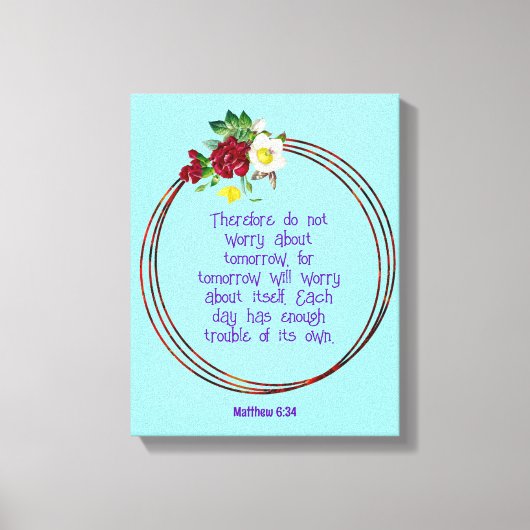 マテウ6: 24 |バイブルやる気を起こさせる引用文Verse キャンバスプリント (正面)