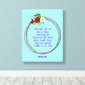 マテウ6: 24 |バイブルやる気を起こさせる引用文Verse キャンバスプリント (インサイチュ (ウッドフロア))