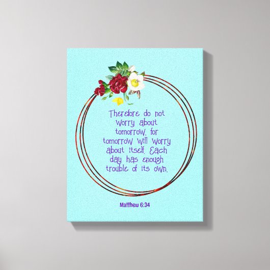 マテウ6: 24 |バイブルやる気を起こさせる引用文Verse キャンバスプリント (正面)