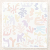 マテカラフルスパターン抽象芸術植物形 ガラスコースター (裏面)