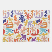 マテカラフルスパターン抽象芸術植物形 キッチンタオル (横)