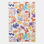 マテカラフルスパターン抽象芸術植物形 キッチンタオル (縦)