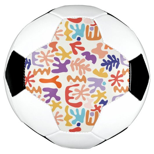 マテカラフルスパターン抽象芸術植物形 サッカーボール (回転)