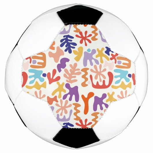 マテカラフルスパターン抽象芸術植物形 サッカーボール (正面)