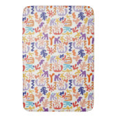 マテカラフルスパターン抽象芸術植物形 バスマット (正面縦)