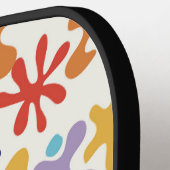 マテカラフルスパターン抽象芸術植物形 ピックルボールラケット (左詳細)