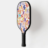 マテカラフルスパターン抽象芸術植物形 ピックルボールラケット (左)