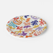 マテカラフルスパターン抽象芸術植物形 ペーパープレート (アングル)