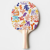 マテカラフルスパターン抽象芸術植物形 卓球ラケット (正面)