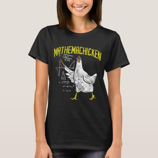 マテマチキックンマス数学オタク代数教師ニワトリ Tシャツ (正面)